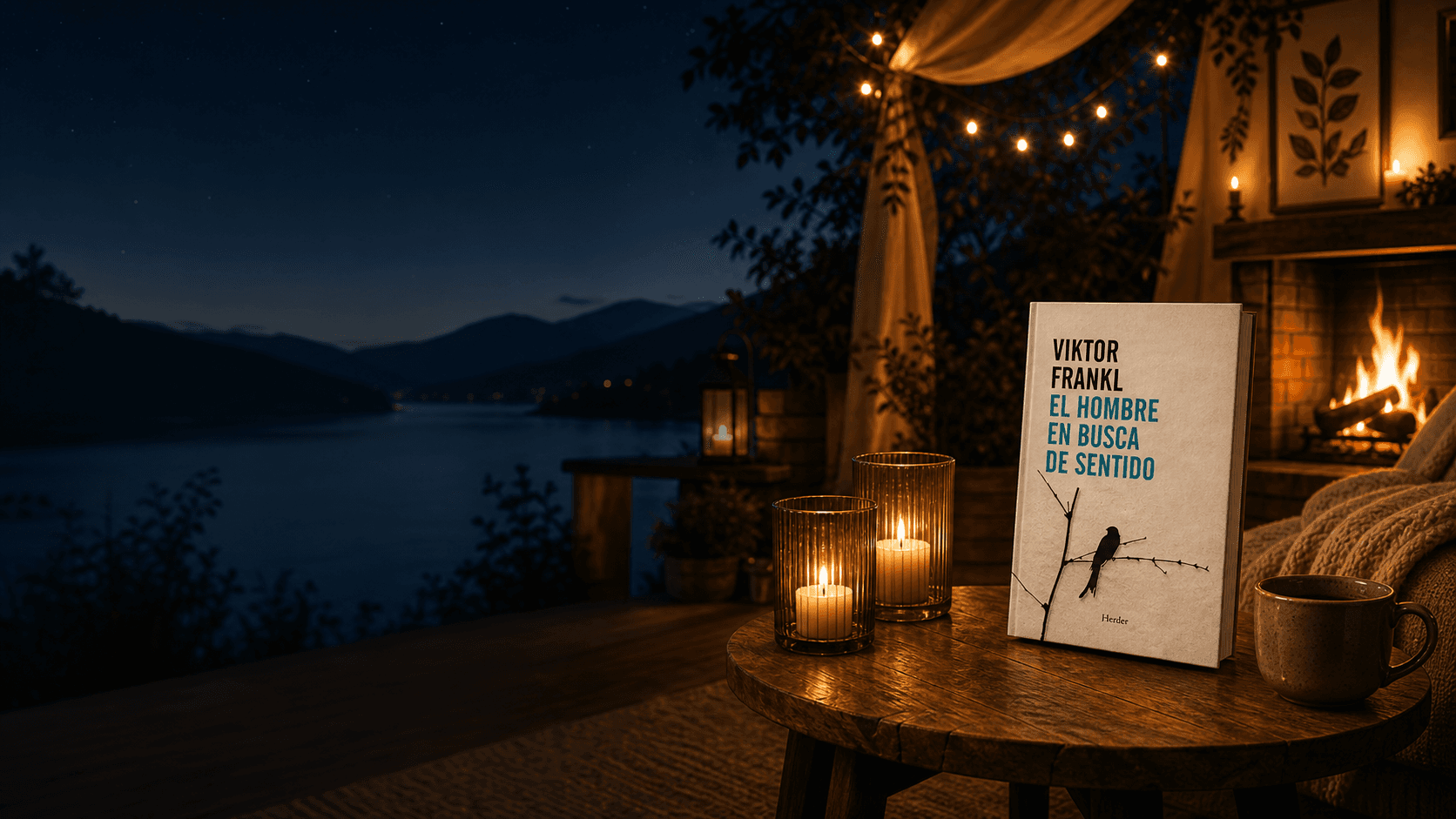 El Hombre en Busca de Sentido en un refugio de glamping frente al lago