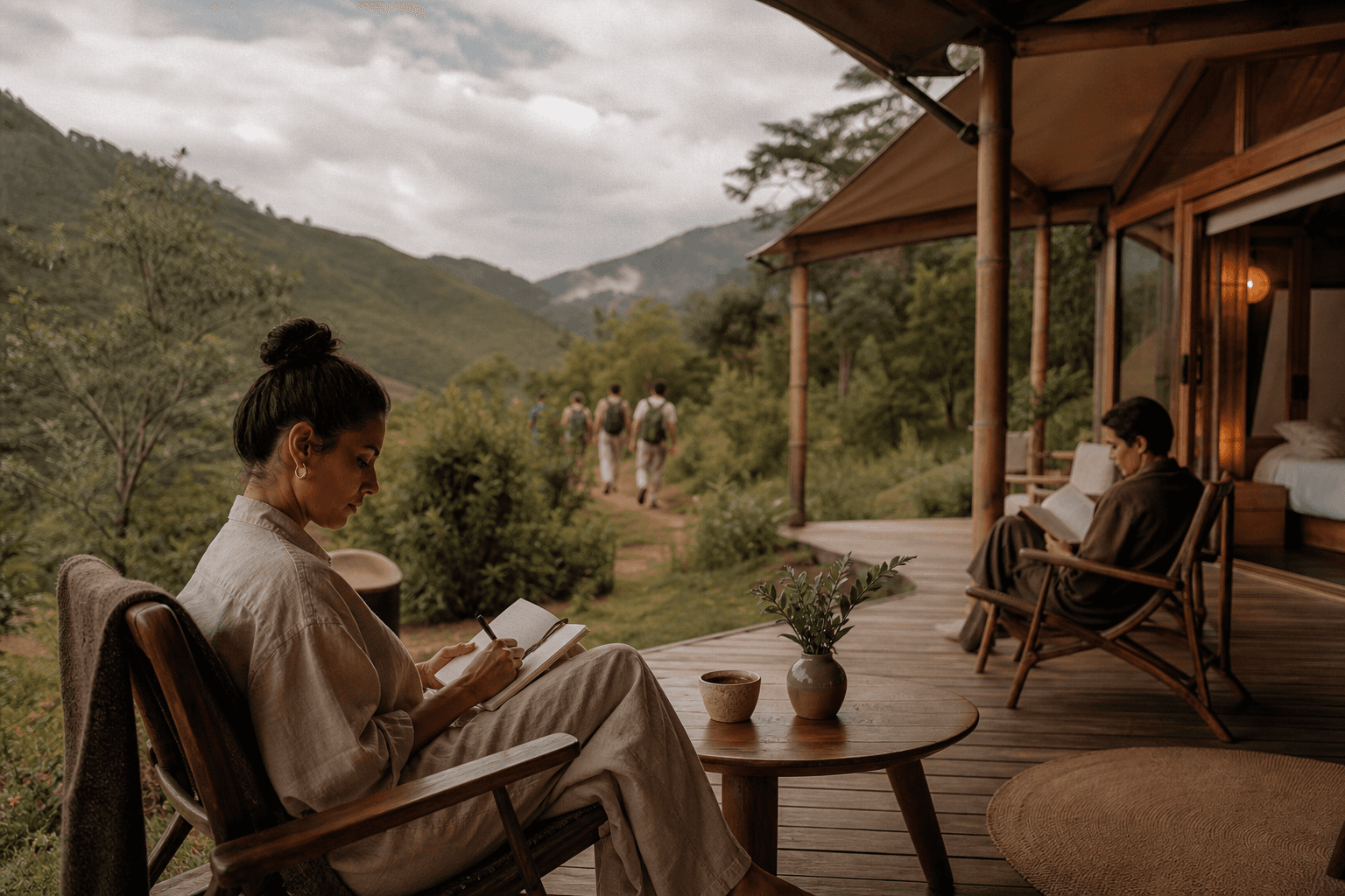Tiempo libre para escribir, leer y caminar en la naturaleza